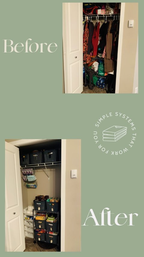 Closet turned pantry